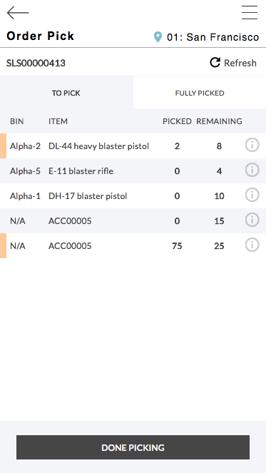 NetSuite Order Picker